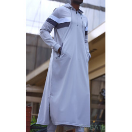 Qamis Capuche Gris Clair Qaba'il : Trial