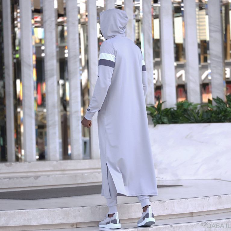 Qamis Capuche Gris Clair Qaba'il : Trial