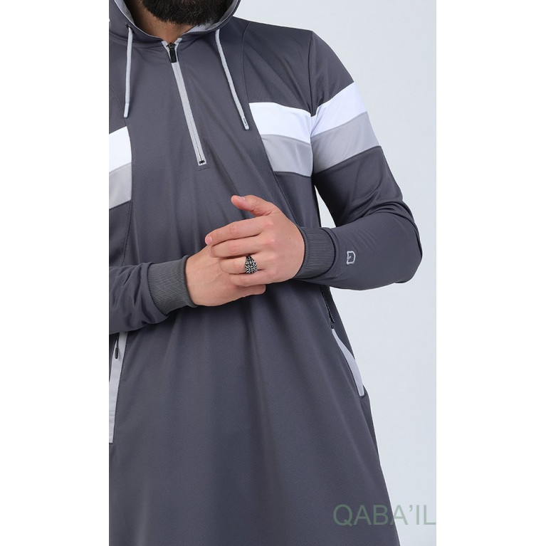 Qamis Capuche Anthracite Qaba'il : Trial Qamis Capuche Anthracite Qaba'il : Trial