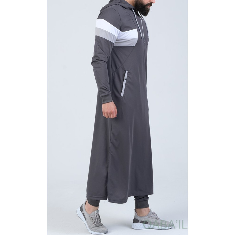 Qamis Capuche Anthracite Qaba'il : Trial Qamis Capuche Anthracite Qaba'il : Trial
