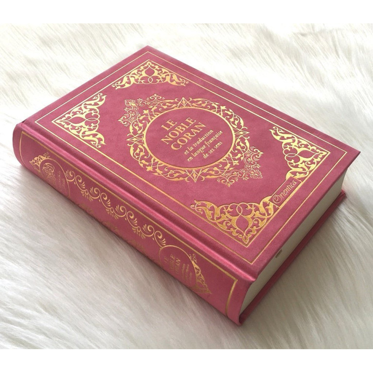 Le Noble Coran Corail Doré - Edition de Luxe Couverture Daim - Index des Sourates - Français-Arabe - Orientica