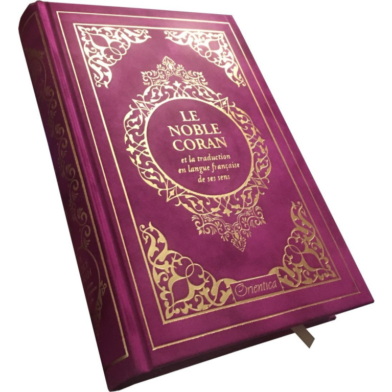 Le Noble Coran Fushia Doré - Edition de Luxe Couverture Daim - Index des Sourates - Français-Arabe - Orientica