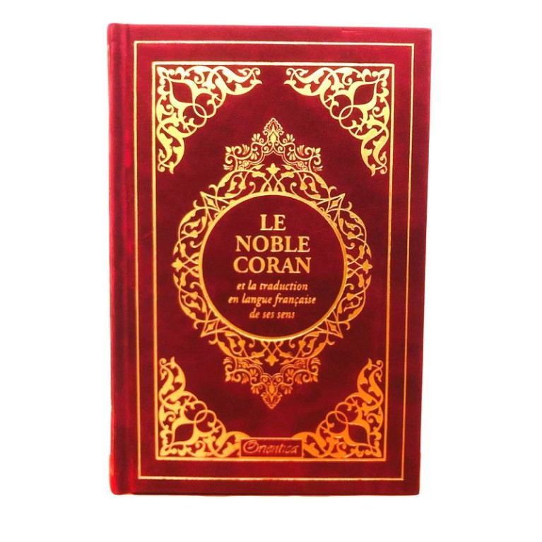 Le Noble Coran Rouge Doré - Edition de Luxe Couverture Daim - Index des Sourates - Français-Arabe - Orientica