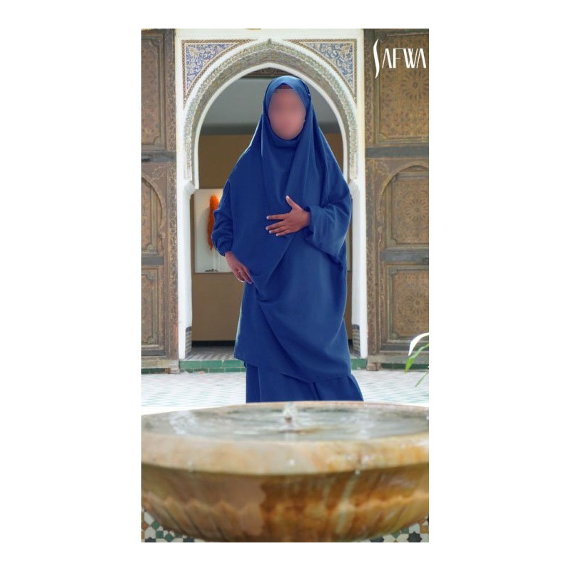 Jilbab Enfant - Bleu Indigo - Safwa Jilbab Enfant - Bleu Indigo - Safwa