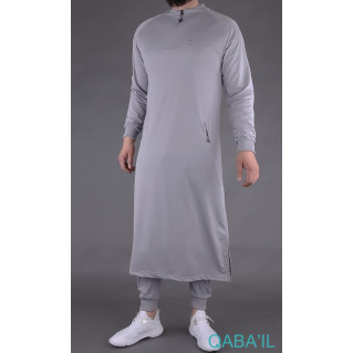 Qamis Long avec Saroual - Gris Clair - Qaba'il : Longline 