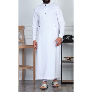 Qamis Long avec Saroual - Blanc - Qaba'il : Longline 