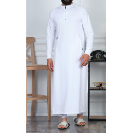 Qamis Long avec Saroual - Blanc - Qaba'il : Longline 