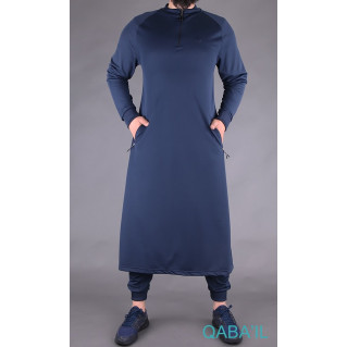 Qamis Long avec Saroual - Bleu Nuit - Qaba'il : Longline