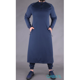 Qamis Long avec Saroual - Bleu Nuit - Qaba'il : Longline