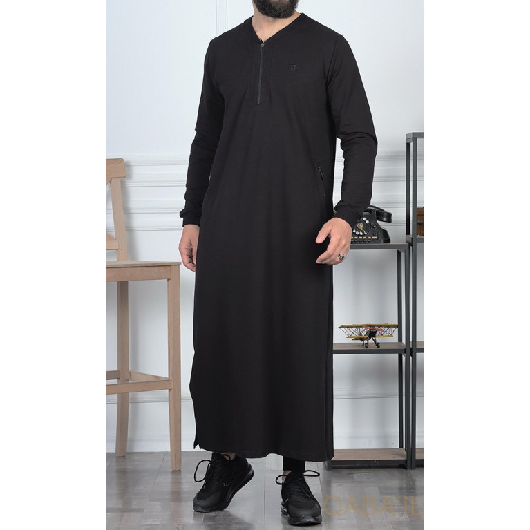 Qamis Long - Noir - Qaba'il : Jersey