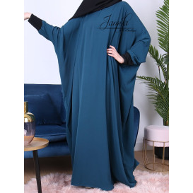 Abaya Papillon - Bleu Canard - Microfibre Léger - Jamila