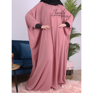 Abaya Papillon - Vieux Rose - Microfibre Léger - Jamila