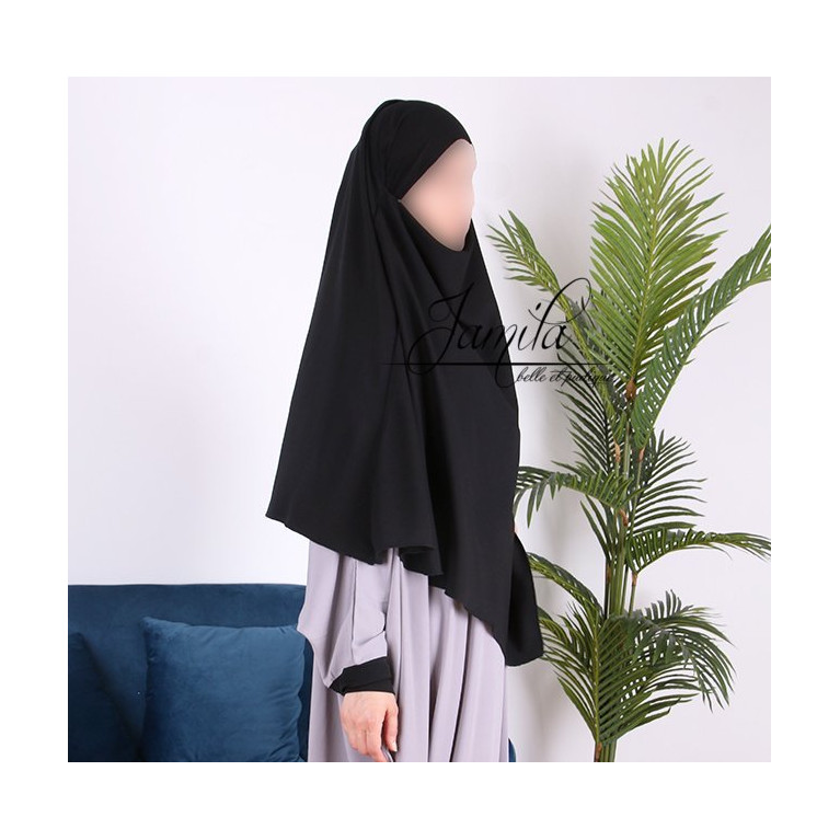 Khimar - Noir - Microfibre Léger - Jamila Khimar - Noir - Microfibre Léger - Jamila