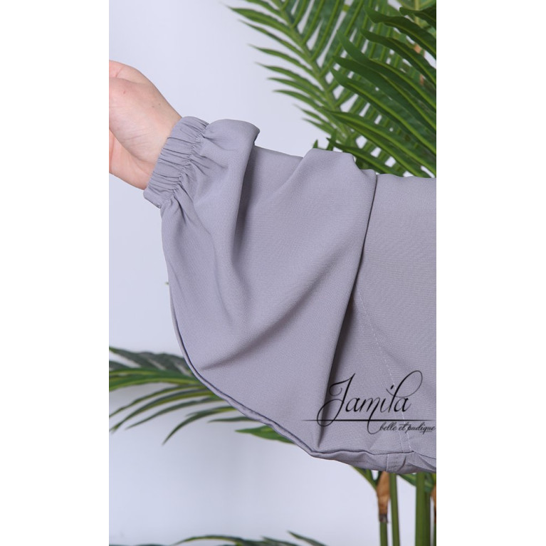 JIlbab 1 Pièce - Gris Clair - Microfibre Léger - Jamila JIlbab 1 Pièce - Gris Clair - Microfibre Léger - Jamila