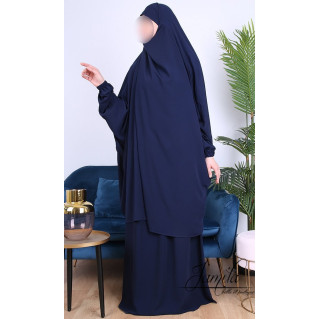 JIlbab 2 Pièces - Bleu Nuit - Microfibre Léger - Jamila