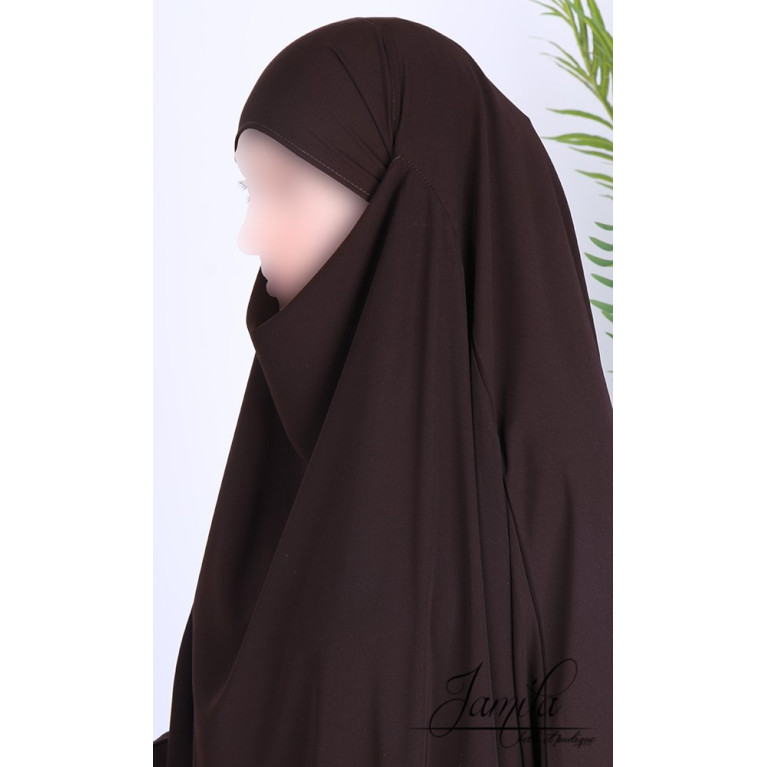 JIlbab 2 Pièces - Choco - Microfibre Léger - Jamila JIlbab 2 Pièces - Choco - Microfibre Léger - Jamila