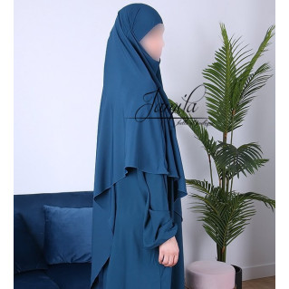 Khimar - Bleu Canard - Microfibre Léger - Jamila