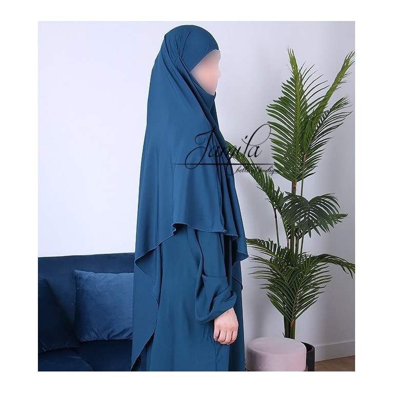  Khimar - Bleu Canard - Microfibre Léger - Jamila