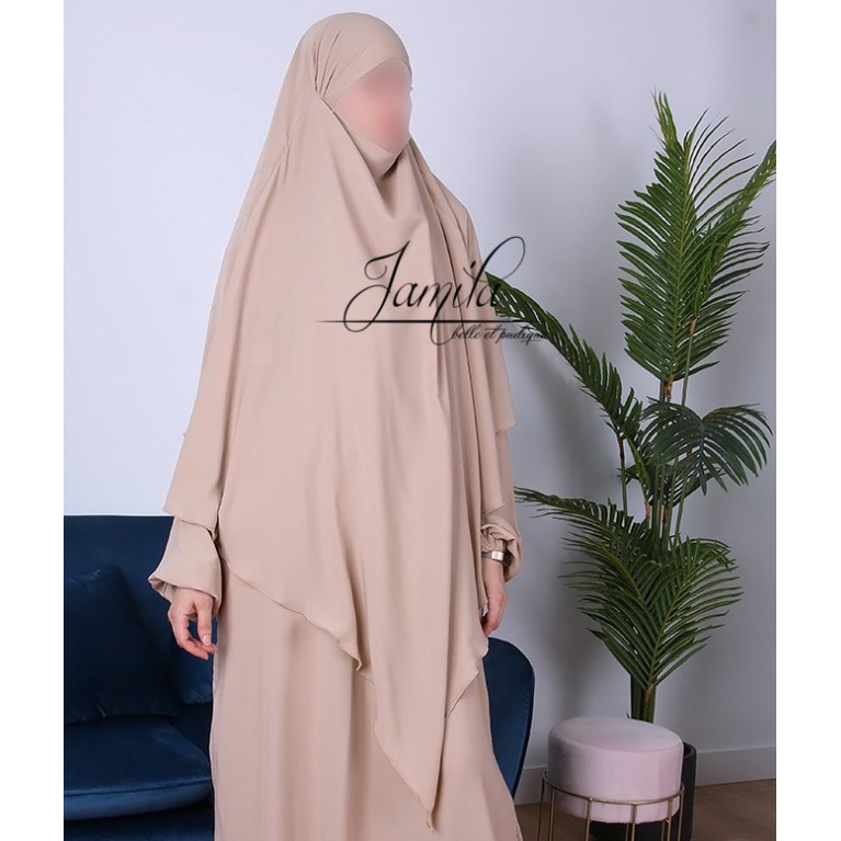  Khimar - Beige - Microfibre Léger - Jamila