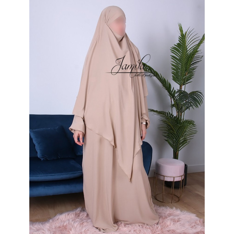  Khimar - Beige - Microfibre Léger - Jamila