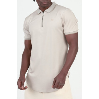 Polo Zip UP - Beige Chiné - Qaba'il : Manches Courtes