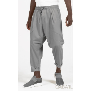 Sarouel Léger PantacourtPince - Gris Clair - Qaba'il : Design