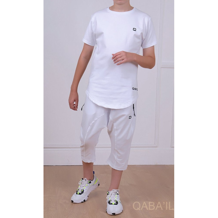 Ensemble Nautik Kid - Blanc - Sarouel + T-Shirt de 3 à 16 ans - Qaba'il