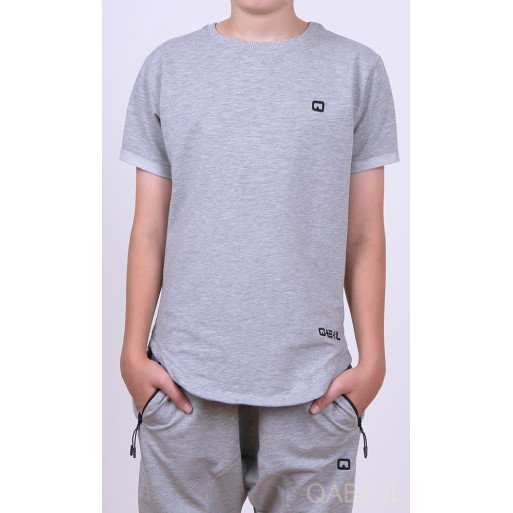 Ensemble Nautik Kid - Gris Clair - Sarouel + T-Shirt de 3 à 16 ans - Qaba'il