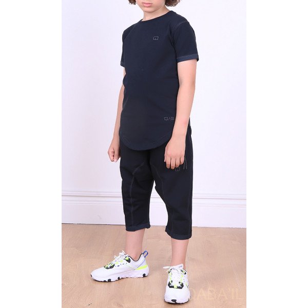 Ensemble Nautik Kid - Noir - Sarouel + T-Shirt de 3 à 16 ans - Qaba'il