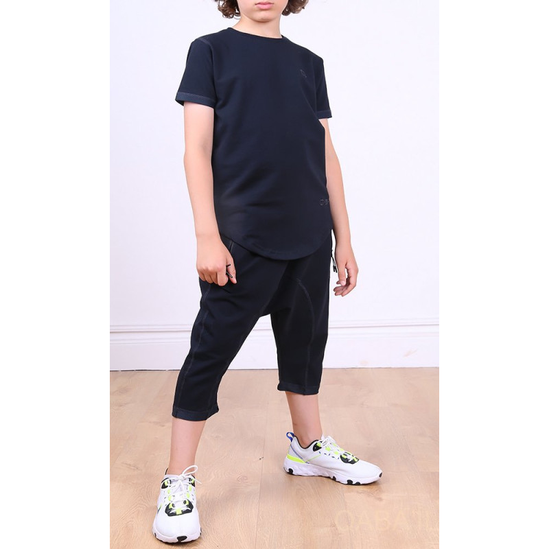 Ensemble Nautik Kid - Noir - Sarouel + T-Shirt de 3 à 16 ans - Qaba'il