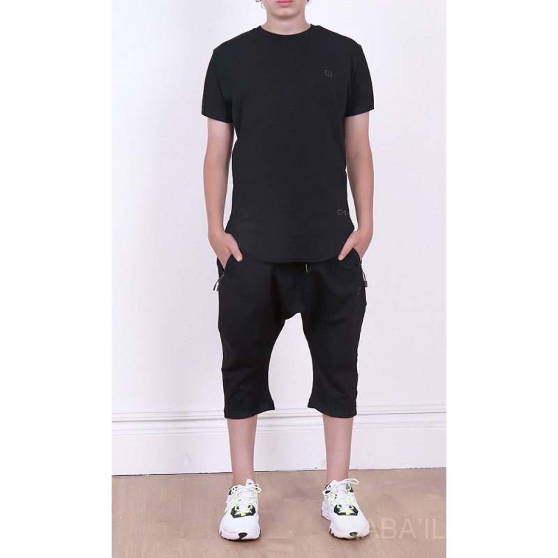 Ensemble Nautik Kid - Noir - Sarouel + T-Shirt de 3 à 16 ans - Qaba'il