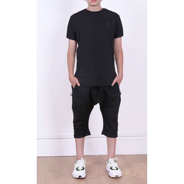 Ensemble Nautik Kid - Noir - Sarouel + T-Shirt de 3 à 16 ans - Qaba'il