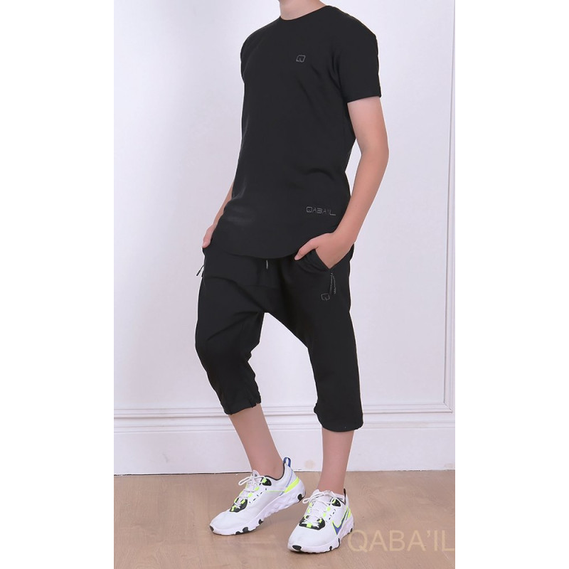 Ensemble Nautik Kid - Noir - Sarouel + T-Shirt de 3 à 16 ans - Qaba'il