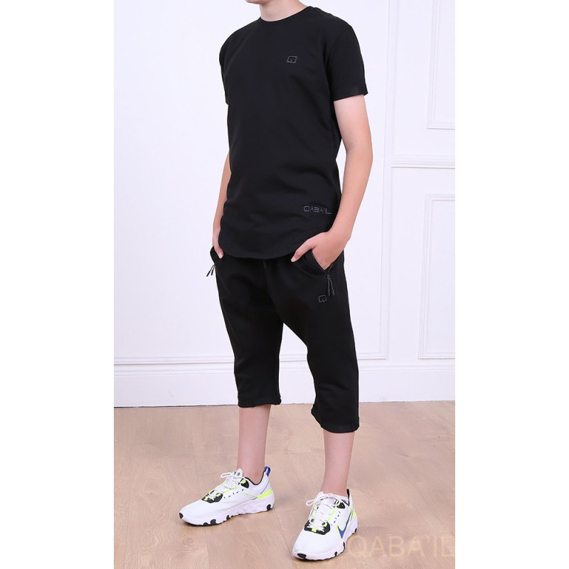 Ensemble Nautik Kid - Noir - Sarouel + T-Shirt de 3 à 16 ans - Qaba'il