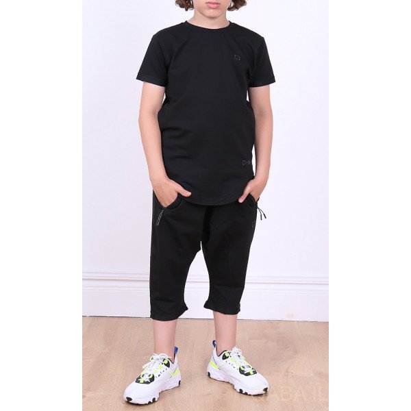 Ensemble Nautik Kid - Noir - Sarouel + T-Shirt de 3 à 16 ans - Qaba'il