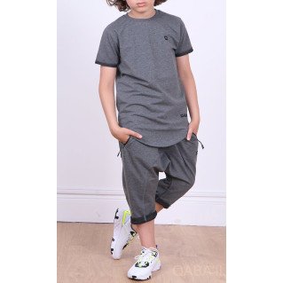 Ensemble Nautik Kid - Anthracite - Sarouel + T-Shirt de 3 à 16 ans - Qaba'il
