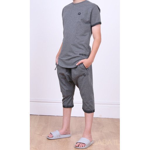 Ensemble Nautik Kid - Anthracite - Sarouel + T-Shirt de 3 à 16 ans - Qaba'il