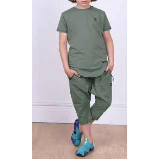 Ensemble Nautik Kid - Vert Kaki - Sarouel + T-Shirt de 3 à 16 ans - Qaba'il