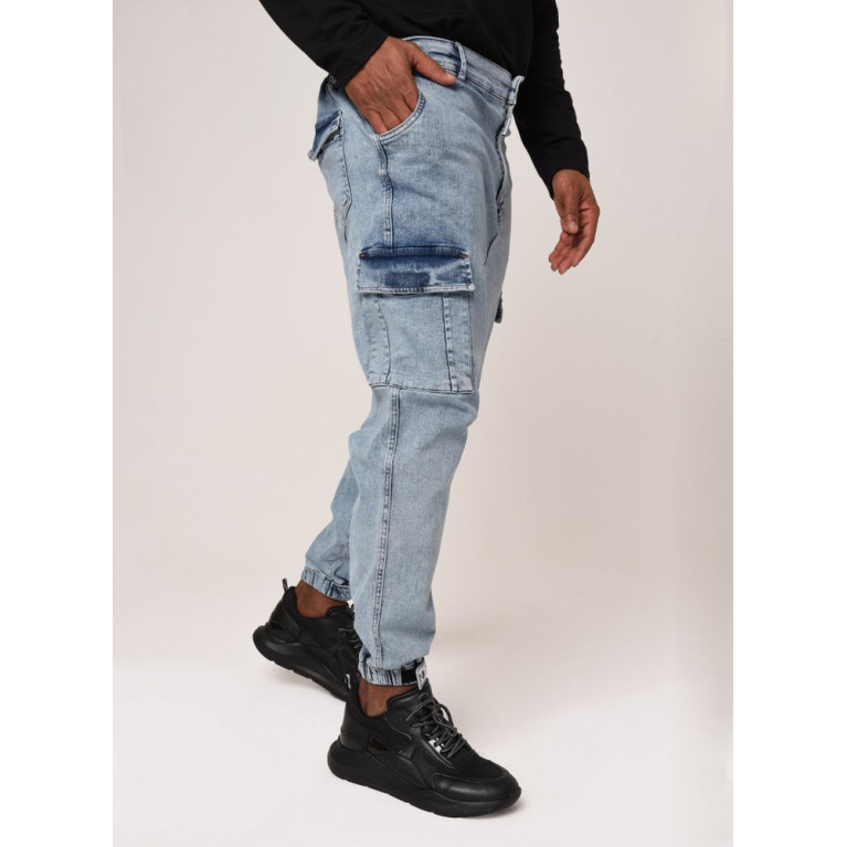 Sarouel Jean Cargo Bleu Neige Clair N3 - Na3im - NIII : Para Jean - New 2021