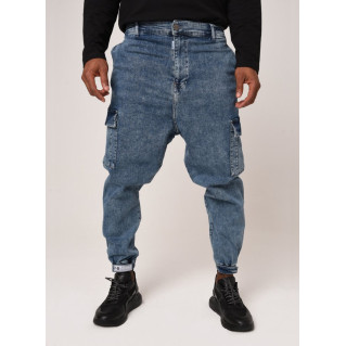 Sarouel Jean Cargo Bleu Neige Foncé N3 - Na3im - NIII : Para Jean - New 2021