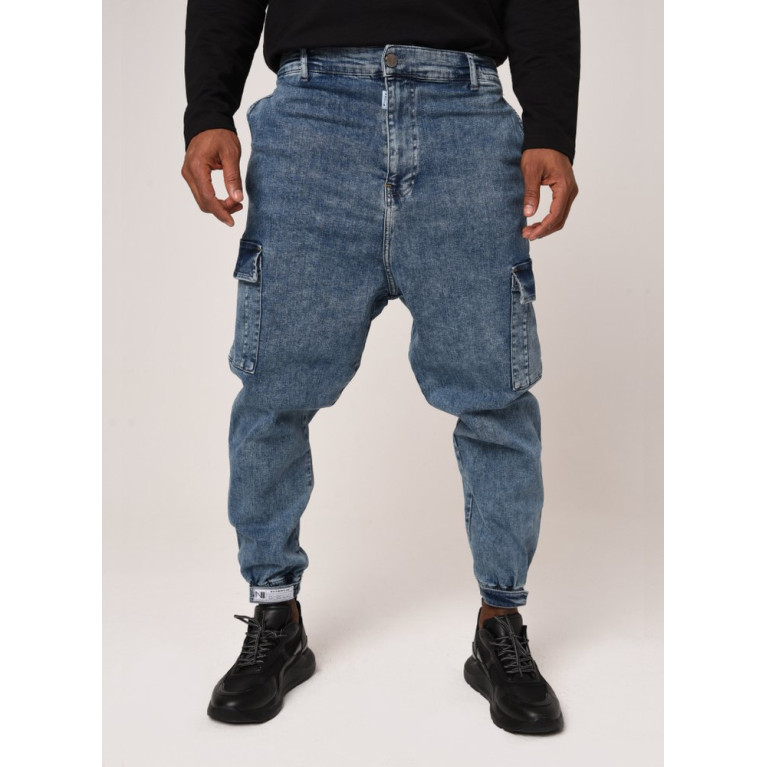 Sarouel Jean Cargo Bleu Neige Foncé N3 - Na3im - NIII : Para Jean - New 2021