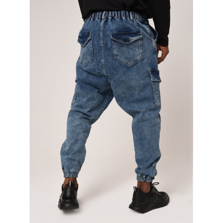 Sarouel Jean Cargo Bleu Neige Foncé N3 - Na3im - NIII : Para Jean - New 2021