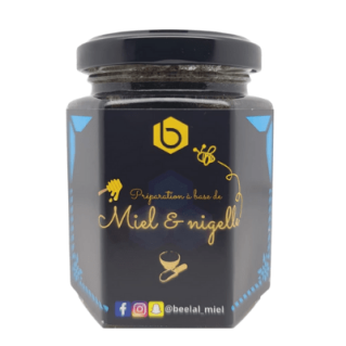 Miel et Nigelle - Miel 100% Naturel de France - 240 gr - Beelal