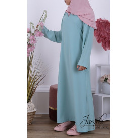 Abaya Fille Microfibre Enfant - Vert Eau - Jamila