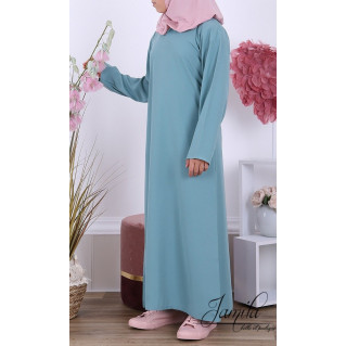 Abaya Fille Microfibre Enfant - Bleu Vert - Jamila