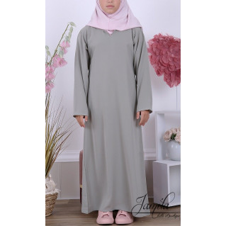 Abaya Fille Microfibre Enfant - Kaki Clair - Jamila