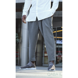 Sarouel Pantalon à Pince - Gris - Qaba'il : Classik