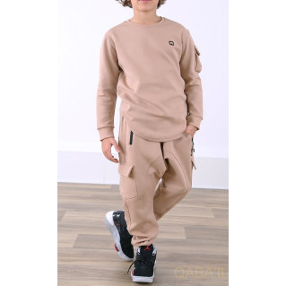 Ensemble Sniper Kid & Teen - Beige - Sarouel + Haut de 3 à 16 ans - Qaba'il