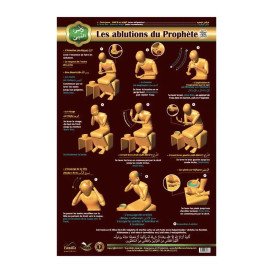 Poster : Apprendre les Ablutions du Prohphète (Saw) - Arabe - Français - Phonétique