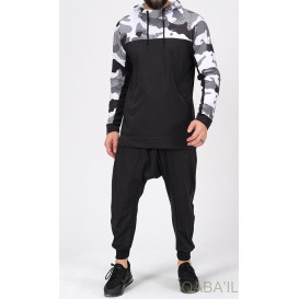 Survêtement Noir - Sarouel + Sweat Capuche - Qaba'il : Army NG